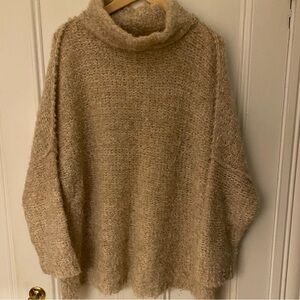 Free People Cream Cowl Neck Sweater